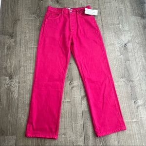NWT ZARA Hot Pink Wide Leg Jeans
